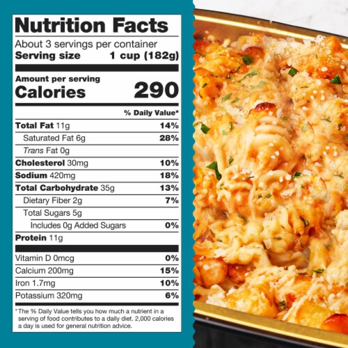 HomeBake 425°/:30 Creamy Tomato Tuscan Style Pasta Frozen Family Meal Side Dish Perspective: top