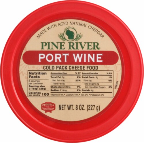 Pine River Port Wine Cheese Food Perspective: top