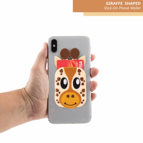 Giraffe Shaped Stick-On Phone Wallet Perspective: top