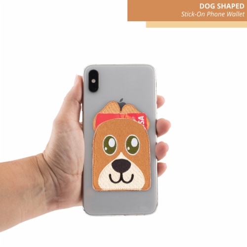 Dog Shaped Stick-On Phone Wallet Perspective: top