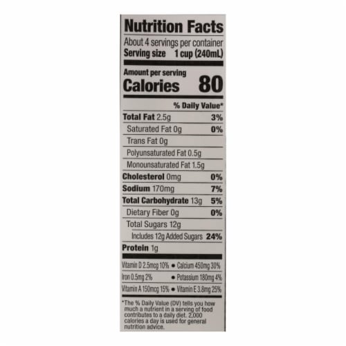 Silk Dairy Free Shelf Stable Vanilla Almond Milk Quart Perspective: top