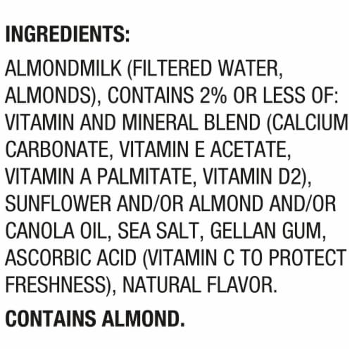 Silk Dairy Free Unsweeted Original Almond Milk Perspective: top