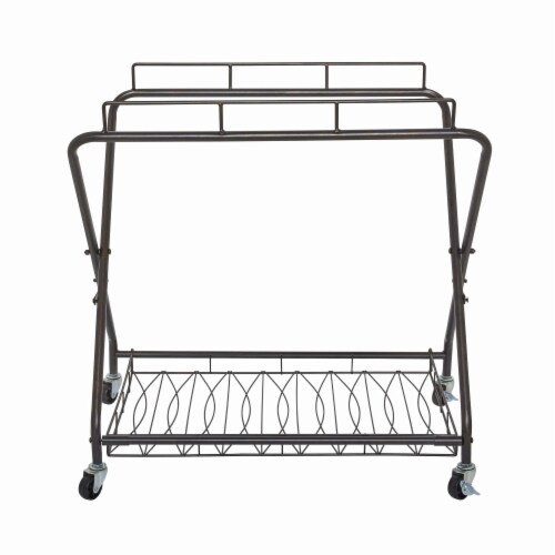 Artesa Verona 3 Bag Laundry Hamper Cart with Wheels, Black