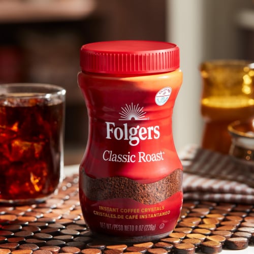 Folgers Classic Roast Instant Coffee Perspective: top
