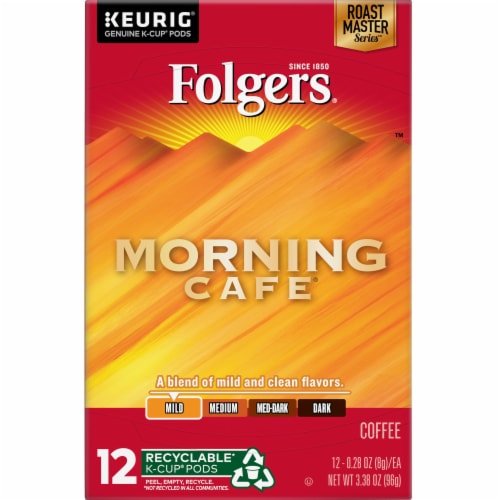 Folgers® Morning Cafe Light Roast K-Cup Coffee Pods Perspective: top