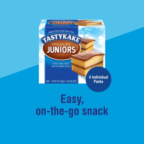 Tastykake Chocolate Juniors, Individually Wrapped Chocolate Iced Snack Cakes Perspective: top