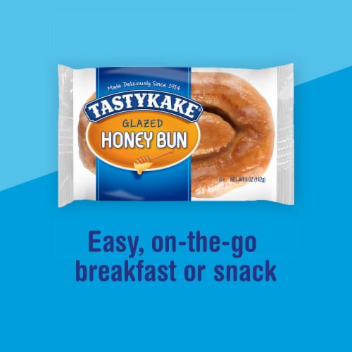 Tastykake Glazed Honey Bun Individually Wrapped Pastry Snack Perspective: top