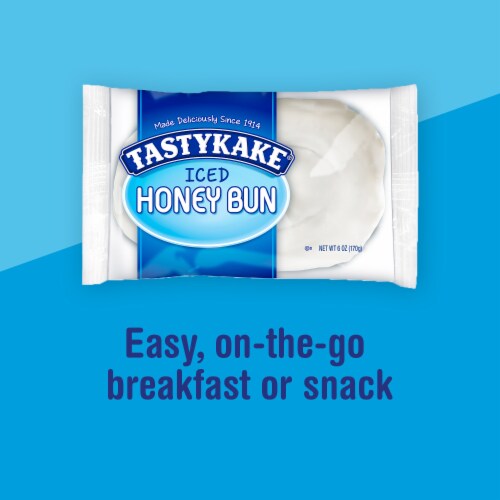 Tastykake Iced Honey Bun Individually Wrapped Pastry Snack Perspective: top