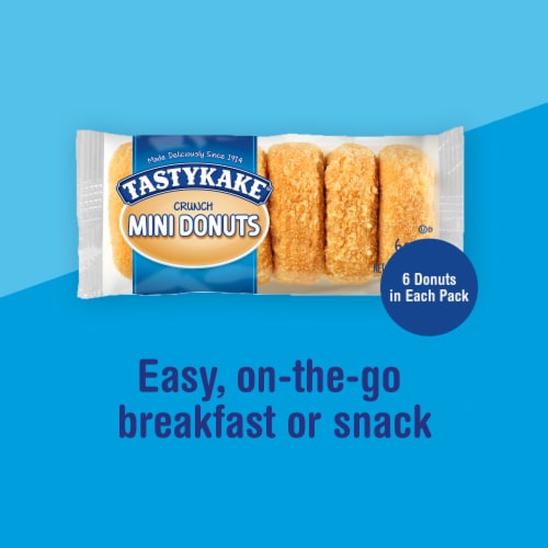 Tastykake Crunch Mini Donuts Portable Crunch Topped Donuts Perspective: top