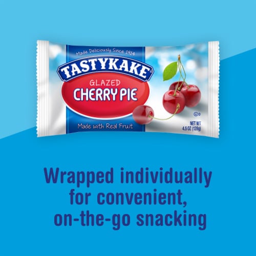 Tastykake Glazed Cherry Pie Individually Wrapped Snack Fruit Pie Perspective: top