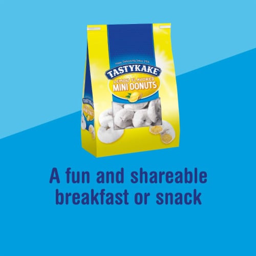 Tastykake Lemon Mini Donuts Shareable Lemon Flavored Powered Donuts Perspective: top