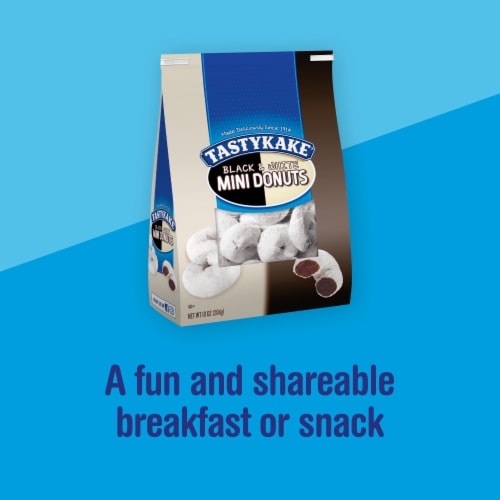 Tastykake Black & White Mini Donuts, Chocolate Donuts, 10 oz Bag Perspective: top