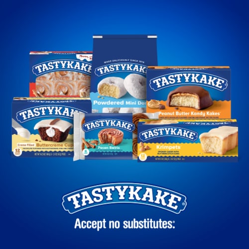 Tastykake Pecan Swirls Individually Wrapped Cinnamon and Pecan Filled Pastry Rolls Perspective: top