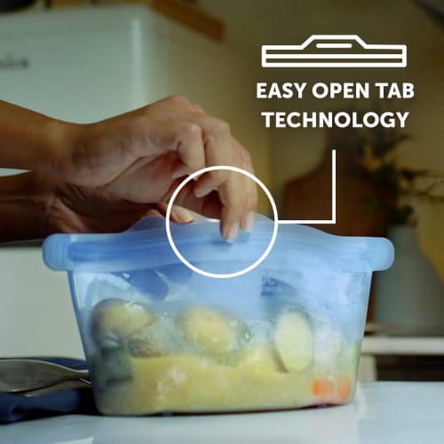 Zip Top Reusable Silicone Storage Bags Keep Food Fresh Longer in the Fridge