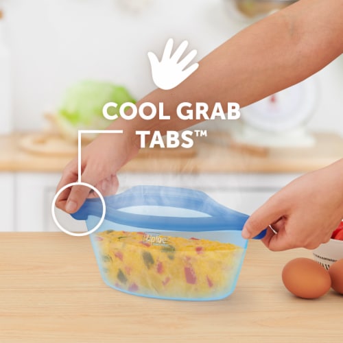 Zip Top Reusable Silicone Storage Bags Keep Food Fresh Longer in the Fridge