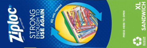 Ziploc® Sandwich XL Storage Bags Perspective: top
