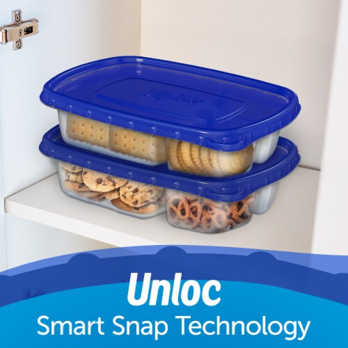 Ziploc® Divided Rectangle BPA-Free Plastic Snap Seal Food Storage Container - 2 pack Perspective: top