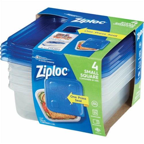 Ziploc® Square BPA-Free Plastic Snap Seal Food Storage Container - 4 pack Perspective: top