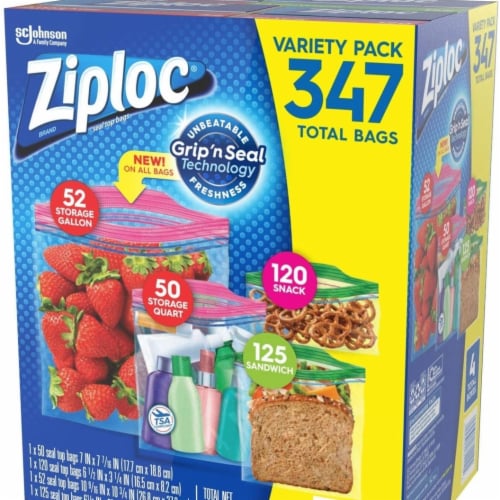 Ziploc Double Zipper Gallon Storage Bags - 52-Count