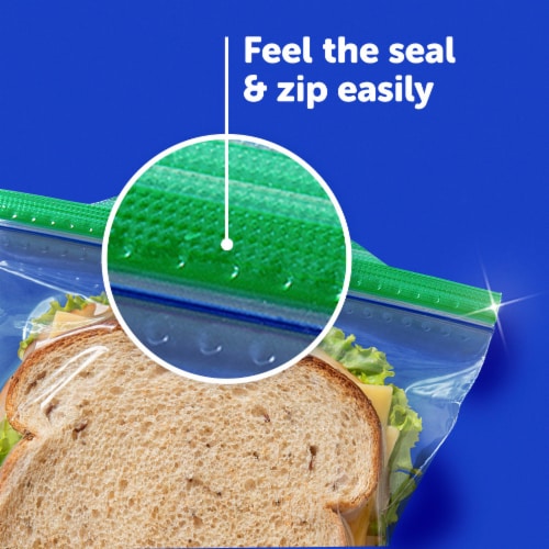 Ziploc® Brand Sandwich Bags with Grip 'n Seal Technology Perspective: top