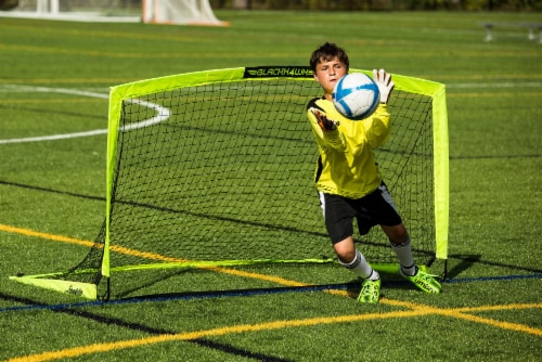 Franklin Blackhawk Portable Soccer Goal - Yellow Perspective: top