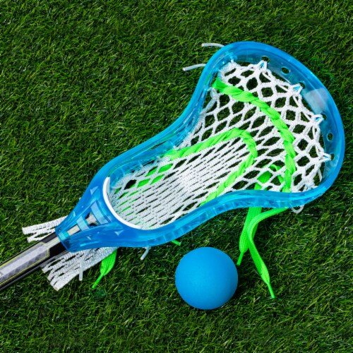 Franklin Sports Mini Lacrosse Stick - Blue Perspective: top