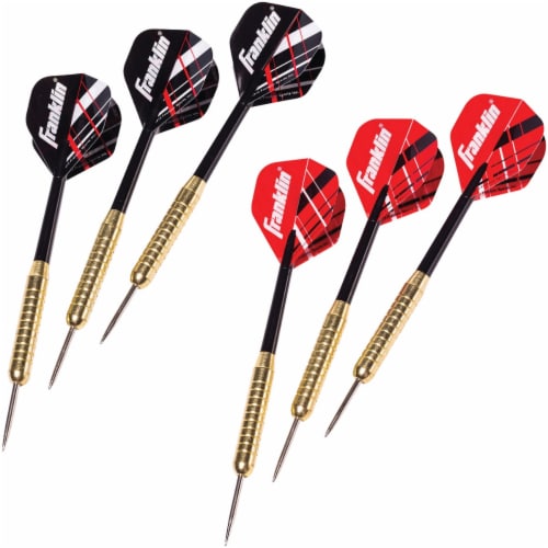 Franklin Steel Tip Dart Set - Black / Red Perspective: top