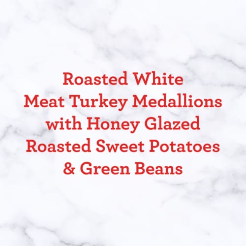 Smart Made Roasted Turkey & Vegetables with Honey Glazed Sweet Potatoes & Green Beans Frozen Meal Perspective: top