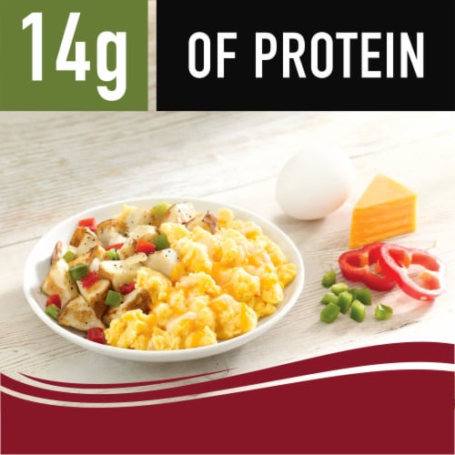 Smart Ones Cheesy Scramble w/ Hash Browns Eggs & Cheddar Monterey Jack & Mozzarella Frozen Meal Perspective: top