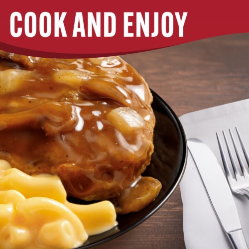 Smart Ones Salisbury Steak with Onion Gravy & Macaroni & Cheese Frozen Meal Perspective: top