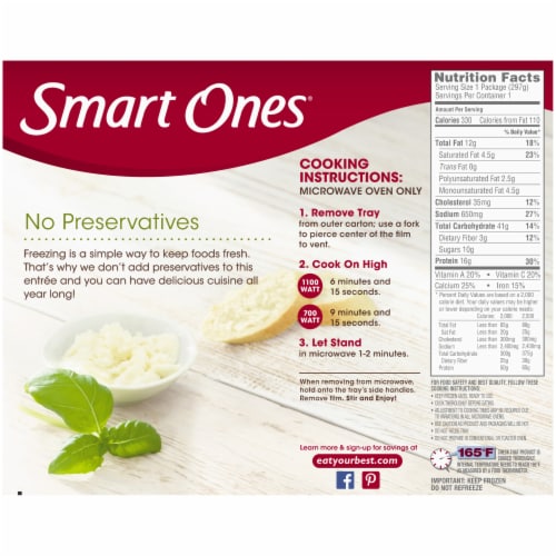 Smart Ones Traditional Lasagna with Meat Sauce & Mozzarella Cheese Frozen Meal, Box Perspective: top