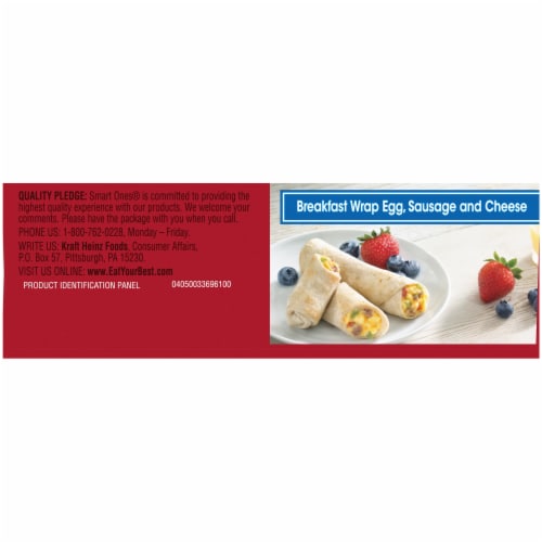 Smart Ones Egg Sausage & Cheese Breakfast Wrap with Chessy Sauce & Peppers Frozen Meal Perspective: top