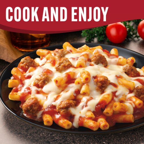 Smart Ones Three Cheese Ziti Pasta Meatballs Mozzarella Monterey Jack & Parmesan Cheeses Frozen Meal Perspective: top