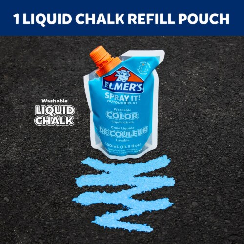 Elmer's® Spray It!™ Outdoor Washable Liquid Spray Chalk Pouch - Blue Perspective: top