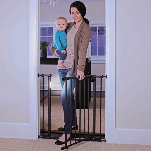 Toddleroo Light the Way 29 to 38 Inch Baby Safety Gate with LED Lights Bronze 1 Piece Foods Co