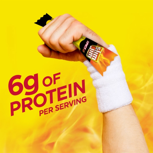 Slim Jim Spicy Snack Size Sticks Meat Snack Perspective: top