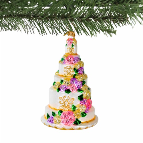 Christopher Radko Six-Tier Celebration Wedding Cake Ornament Christmas 1020789 Perspective: top