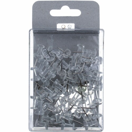 Charles Leonard Inc Clear Push Pins, 60 Ct Perspective: top