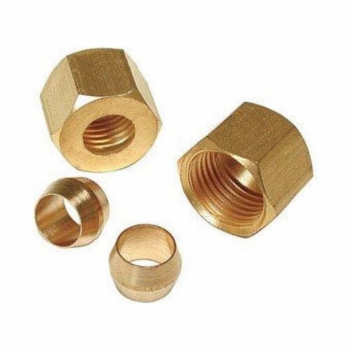 Dial Mfg Inc 9311 0.25 in. Brass Fitting Sleeve & Nut Perspective: top