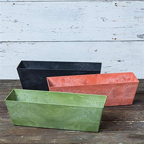 Novelty Manufacturing 246480 14.5 in. Rectangle Ella Flower Box, Gray Perspective: top