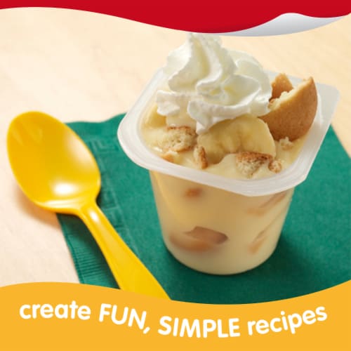 Snack Pack Banana Cream Pie Pudding Cups Perspective: top