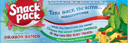 Snack Pack® Dragon Treasure Flavored Pudding Cups Perspective: top
