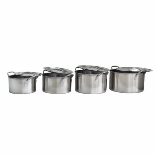 8 Piece Stainless Steel Stock Pot Set Perspective: top