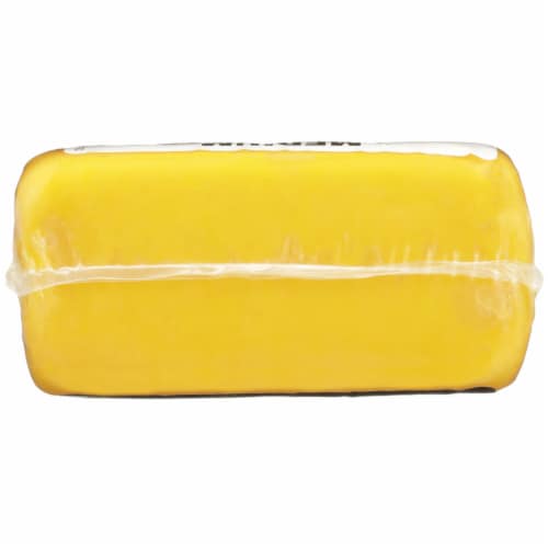 Weyauwega Star Dairy Medium Cheddar Block Cheese Perspective: top