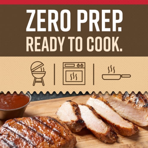 Tyson® Pork Chops Savory Campfire Freshly Seasoned Boneless Ready to Cook Perspective: top