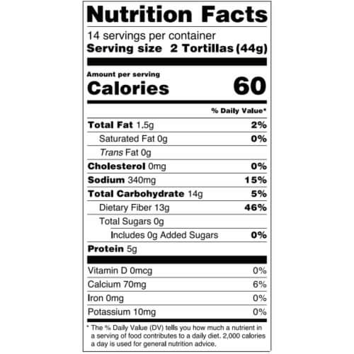 Olé Xtreme Zero Net Carbs High Fiber Street Taco Keto Certified Tortillas Perspective: top