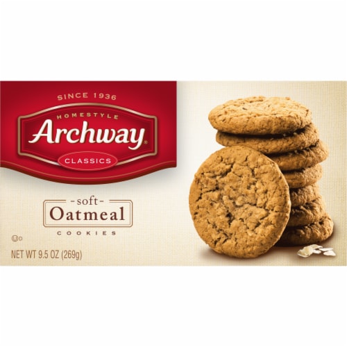 Archway Cookies, Classic Soft Oatmeal Cookies, 9.5 Oz Perspective: top
