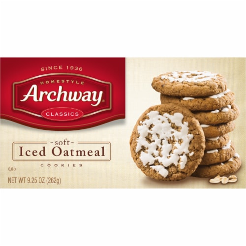 Archway Cookies, Soft Iced Oatmeal Cookies, 9.25 Oz Perspective: top