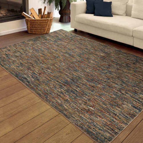Orian Carolina Area Rug - Beige/Multi-Color Perspective: top