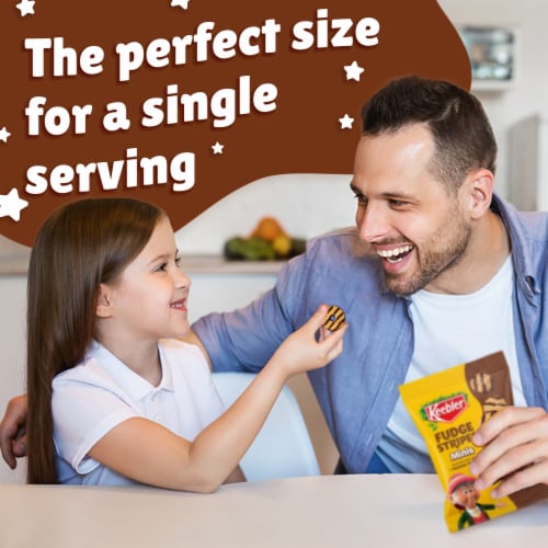 Keebler Fudge Stripes Minis, Original Shortbread Mini Cookies Coated in Keebler Fudge, 1 oz, 12 ct Perspective: top